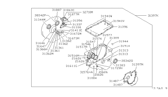 1992 Nissan Maxima Gasket & Seal Kit (Automatic) Diagram 1