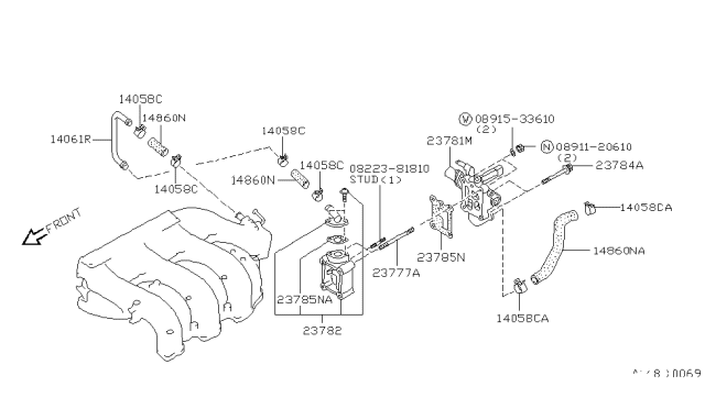 1993 Nissan Maxima Stud-Aac Valve Connector Diagram for 01151-00541