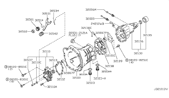 2015 Nissan Frontier Plug Drain Diagram for 32103-4N20B