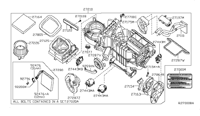 2005 Nissan Frontier Heater & Blower Unit Diagram