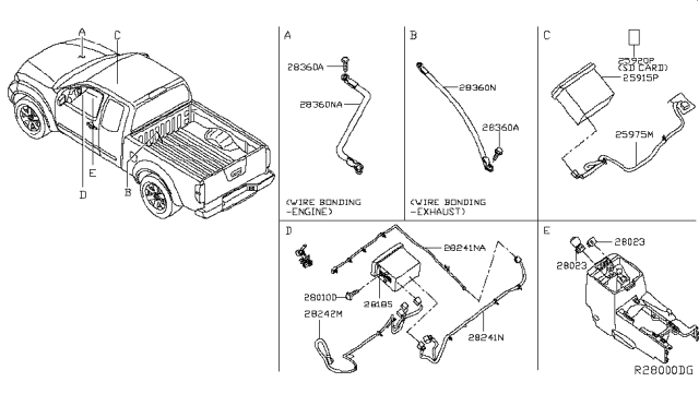 2014 Nissan Frontier Antenna Assy-Gps Diagram for 25975-9CF0A