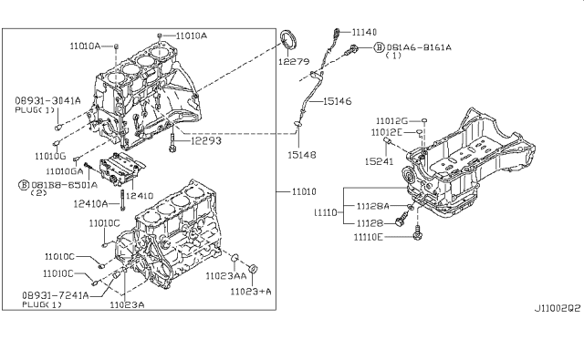 2015 Nissan Frontier Cylinder Block & Oil Pan Diagram 4