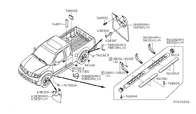 2011 Nissan Frontier Body Side Fitting Diagram 3