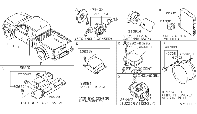 2012 Nissan Frontier Body Control Module Assembly Diagram for 284B1-ZL83B