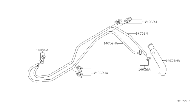 2006 Nissan Frontier Water Hose & Piping Diagram 1