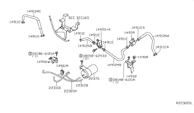 2013 Nissan Frontier Engine Control Vacuum Piping Diagram 4