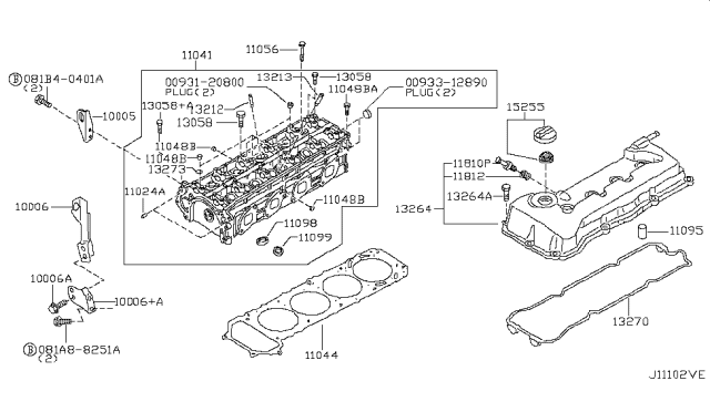 2019 Nissan Frontier Head Assy-Cylinder Diagram for 11040-CD700