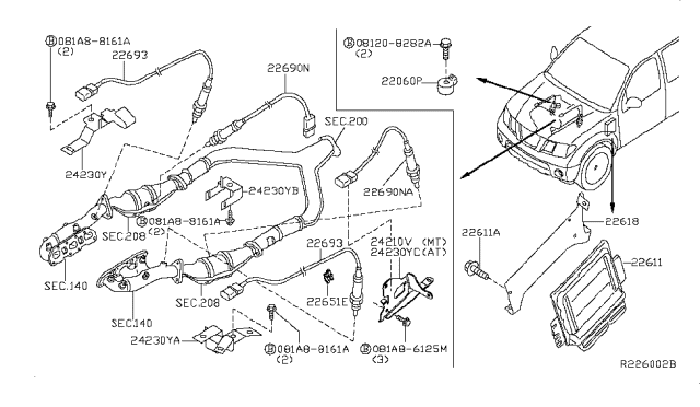 2006 Nissan Frontier Eng/Motor Control Module Diagram for 23710-EA22A