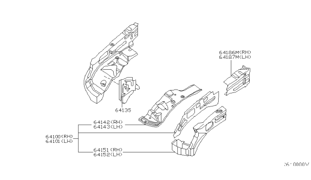 2010 Nissan Frontier Hood Ledge & Fitting Diagram
