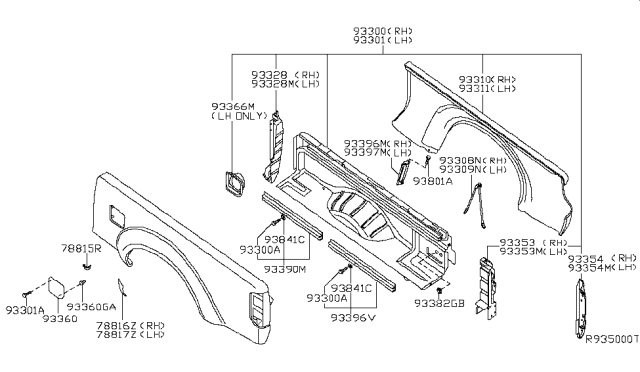 2007 Nissan Frontier Rear Body Side Gate & Fitting Diagram 4