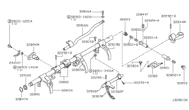 2015 Nissan Frontier Controller Assy-Shift Diagram for 32800-VY10A