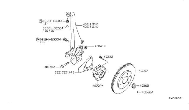 2012 Nissan Frontier Rotor Disc Brake Front Diagram for 40206-9BD0A