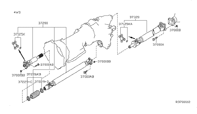 2014 Nissan Frontier Propeller Shaft Diagram 3