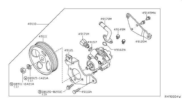 2016 Nissan Frontier Power Steering Pump Diagram 1