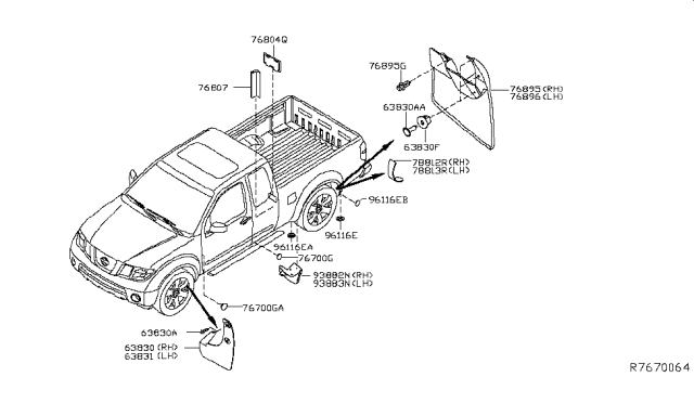 2014 Nissan Frontier Body Side Fitting Diagram 3