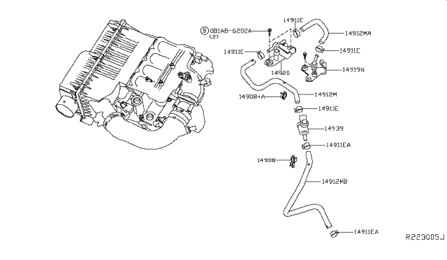 2013 Nissan Frontier Engine Control Vacuum Piping Diagram 3