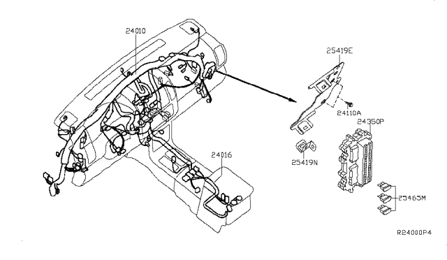 2011 Nissan Frontier Harness-Main Diagram for 24010-ZZ80D