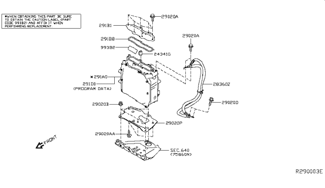2018 Nissan Rogue Gasket-High Voltage Box Diagram for 291B8-5AF0A