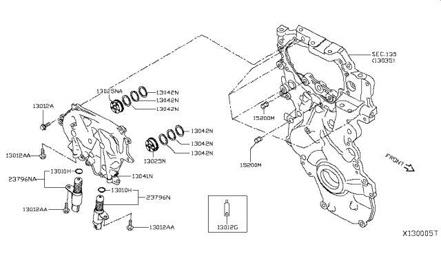 2018 Nissan Rogue Cover Assy-Cam Sprocket,Vtc Diagram for 13041-4BC0A