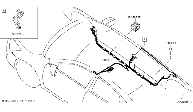 2013 Nissan Altima Harness Assembly-Body Diagram for 24014-3TA2A