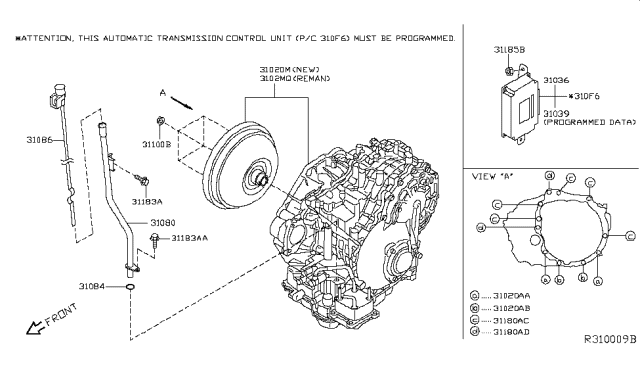 2014 Nissan Altima Auto Transmission,Transaxle & Fitting Diagram 1