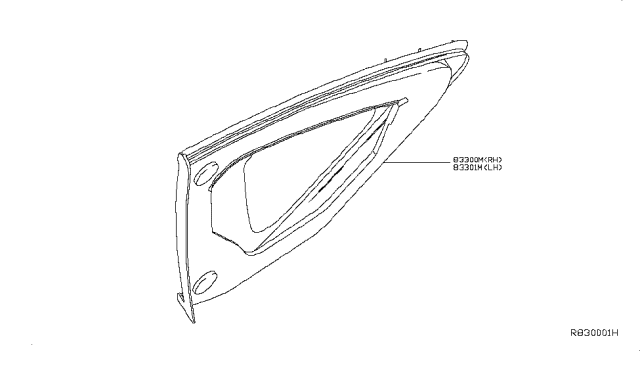 2014 Nissan Altima Glass Assy-Side Window,LH Diagram for 83301-3TA1A