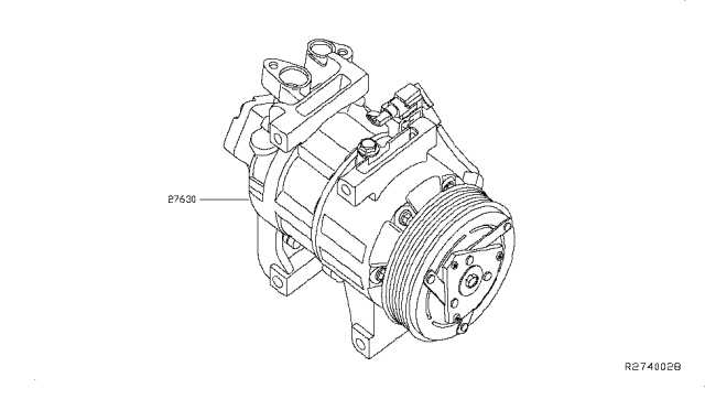 2015 Nissan Altima Compressor - Cooler Diagram for 92600-3NT3A