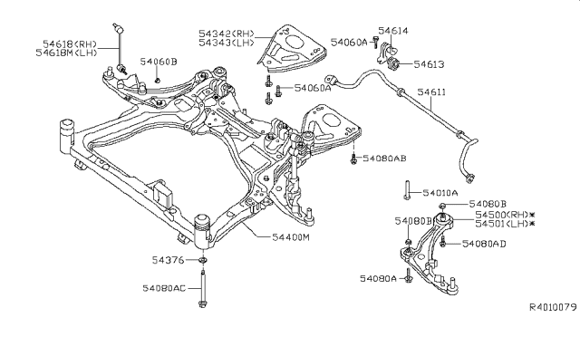 2016 Nissan Altima Stabilizer-Front Diagram for 54611-3NT0A