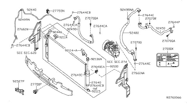 2015 Nissan Altima Condenser,Liquid Tank & Piping Diagram 2