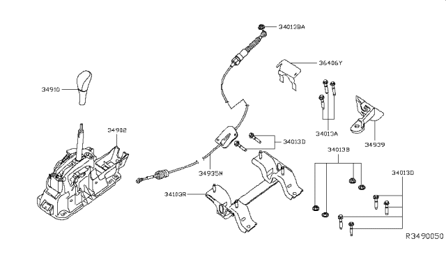 2017 Nissan Altima Bracket-Cable Mounting Diagram for 34939-3TA0A