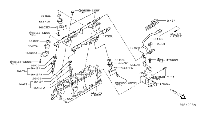 2018 Nissan Altima Injector Assy-Fuel Diagram for 16600-9HP0A