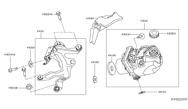 2015 Nissan Altima Bracket Assy-Power Steering Pump Diagram for 49121-3TA0A