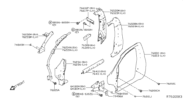 2019 Nissan Titan Body Side Panel Diagram 6
