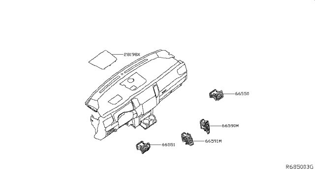 2018 Nissan Titan Ventilator Assy-Side Diagram for 68760-EZ00A