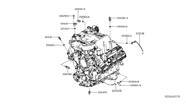 2019 Nissan Titan Sensor Assembly Pressure Diagram for 22365-EZ40C