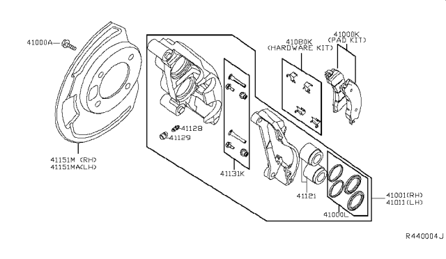 2016 Nissan Titan Disc Brake Kit Diagram for D4080-1PA1C