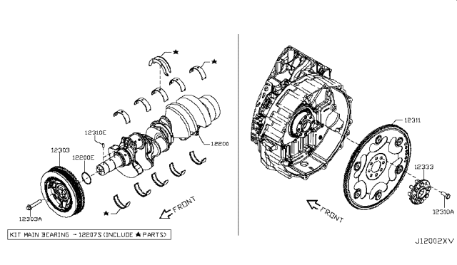 2019 Nissan Titan Piston,Crankshaft & Flywheel Diagram 1