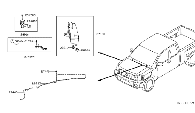 2018 Nissan Titan Cap-Windshield Washer Tank Diagram for 28913-EZ00A