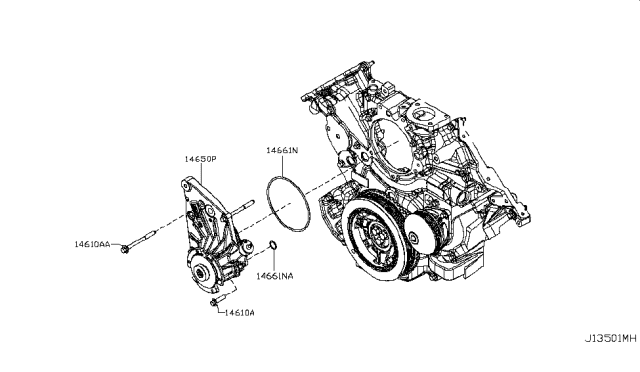 2018 Nissan Titan Front Cover,Vacuum Pump & Fitting Diagram 4