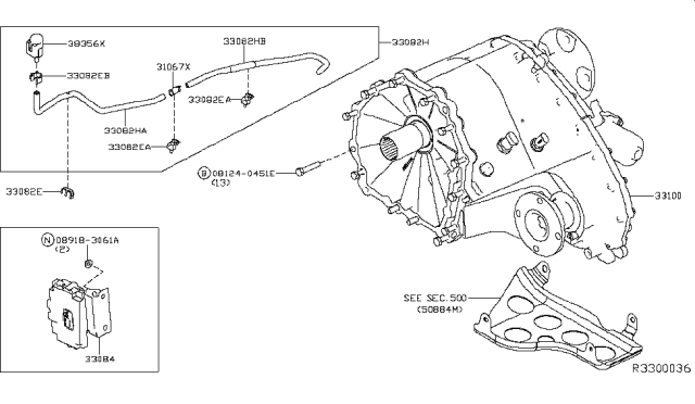 2016 Nissan Titan Control Unit Assembly-Transfer Diagram for 33084-EZ01A