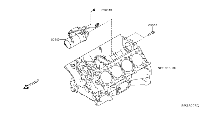 2019 Nissan Titan Motor Assy-Starter Diagram for 23300-EZ40A