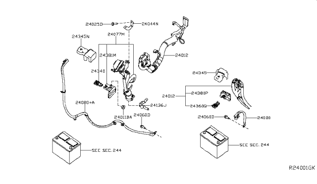 2018 Nissan Titan Harness-Engine Room Diagram for 24012-EZ04A