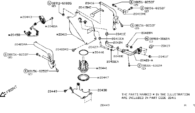 2018 Nissan Titan Support Assembly-UREA Tank Diagram for 20415-9FU1A