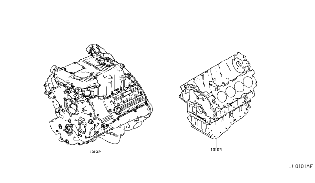 2019 Nissan Titan Engine-Bare Diagram for 10102-EZ40A