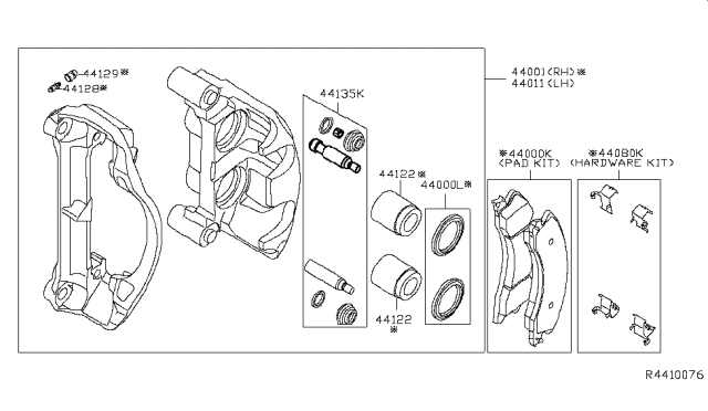 2016 Nissan Titan Rear Brake Pads Kit Diagram for D4060-EZ60A