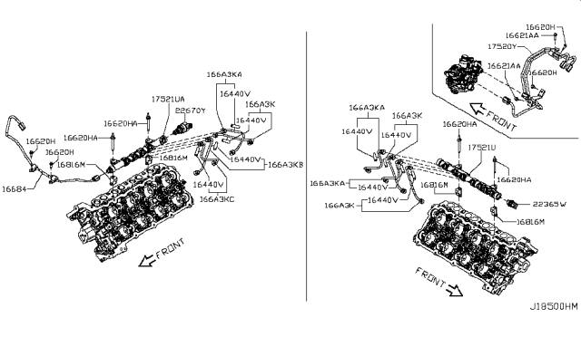 2019 Nissan Titan Fuel System Repair Kit Diagram for 166A3-EZ48B