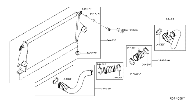 2018 Nissan Titan Clamp Diagram for 14464-EZ40A