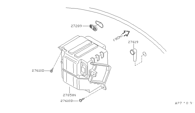 2000 Nissan Altima Duct-Heater Diagram for 27850-9E200