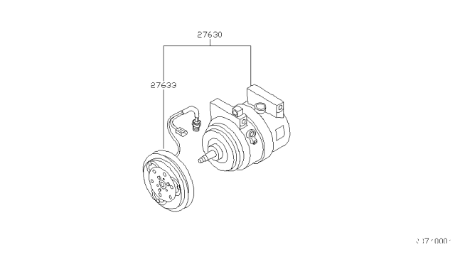 2000 Nissan Altima Clutch Assy-Compressor Diagram for 92665-0Z000