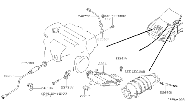 2000 Nissan Altima Engine Control Module Diagram for 23710-0Z819